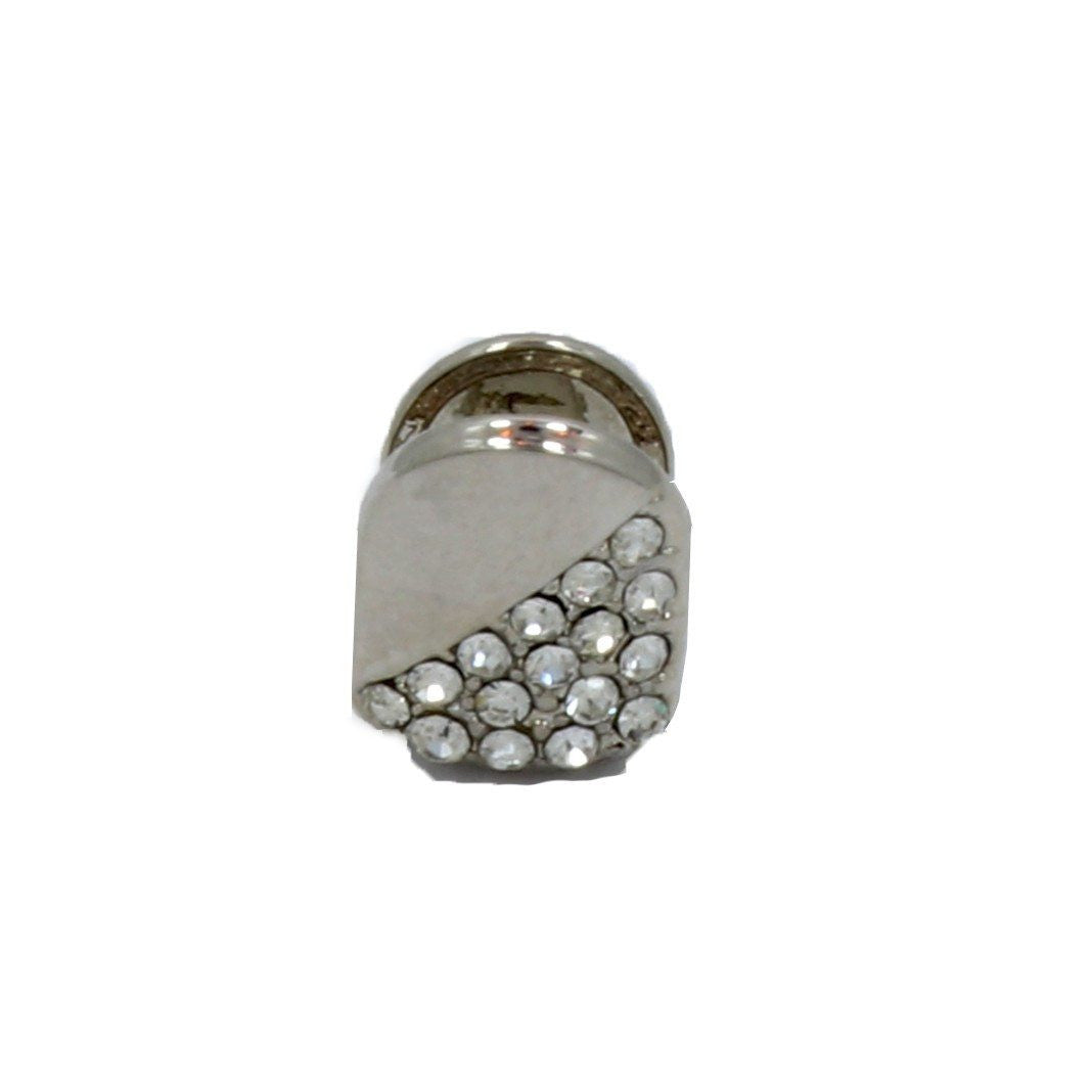 Silver Plated Single Tooth Grillz With Clear CZ Stone - Includes Mold Kit - Big Dawgs Bling