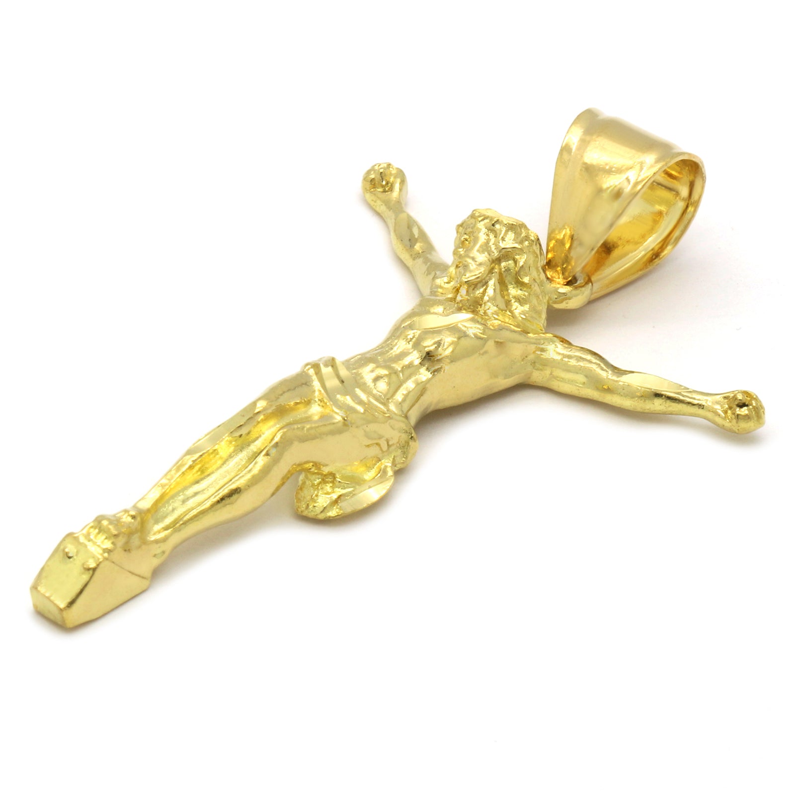 14K GOLD PLATED CRUCIFIX JESUS PENDANT/CHAIN
