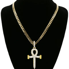 Ankh Nail PENDANT WITH CUBAN CHAIN