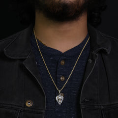 Micro Stardust Lion Pendant 24" Rope Chain Hip Hop Style 18k Gold PT