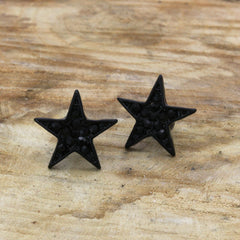 Cz STAR BLACK FILLED EARRINGS