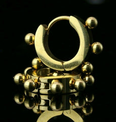 Small Beads 18k Gold Stainless Steel Plain Earring