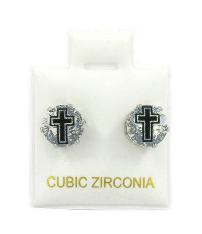 Silver Cz Black Cross Stamp