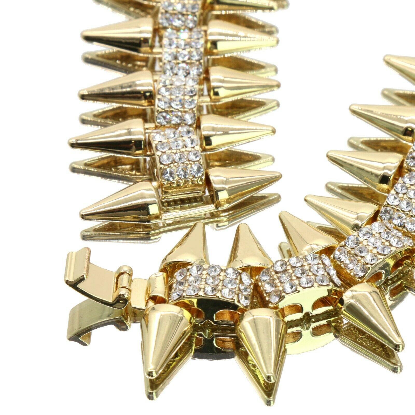 High Fashion Gold Plated AAA Spiky Chain Tennis Chains & Cz #8 Ball Pendant