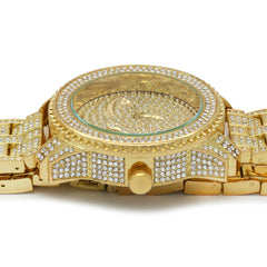 Gold Fully Ice Out Praying Hand Watch
