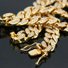 High Fashion Gold Plated 20" Fully Cz Cuban Tennis Chains & West Coast Palm Tree Pendant