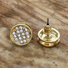 Cz Round Stud GOLD FILLED EARRINGS