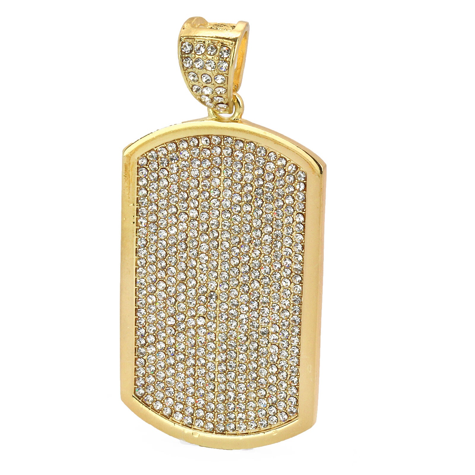 Gold Dog Tag Cz NECKLACE
