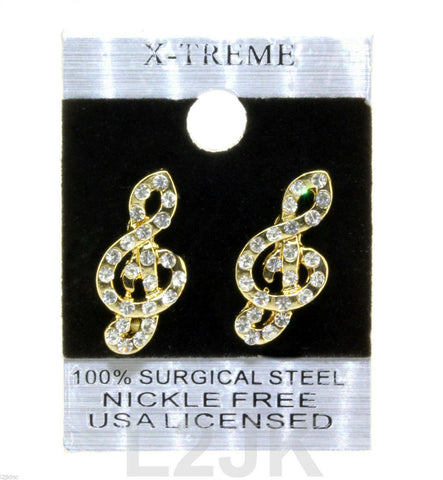 Gold Cz Music Note