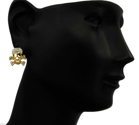 Gold Cz Skull