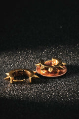 Small Spiked 18k Gold Stainless Steel Plain Earring