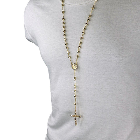 GOLD ROUND GUADALUPE ROSARY