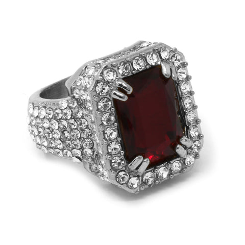 SILVER RED RUBY ICED