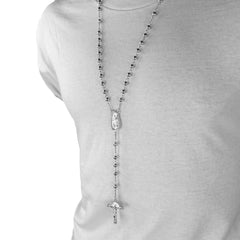 SILVER GUADALUPE ROSARY