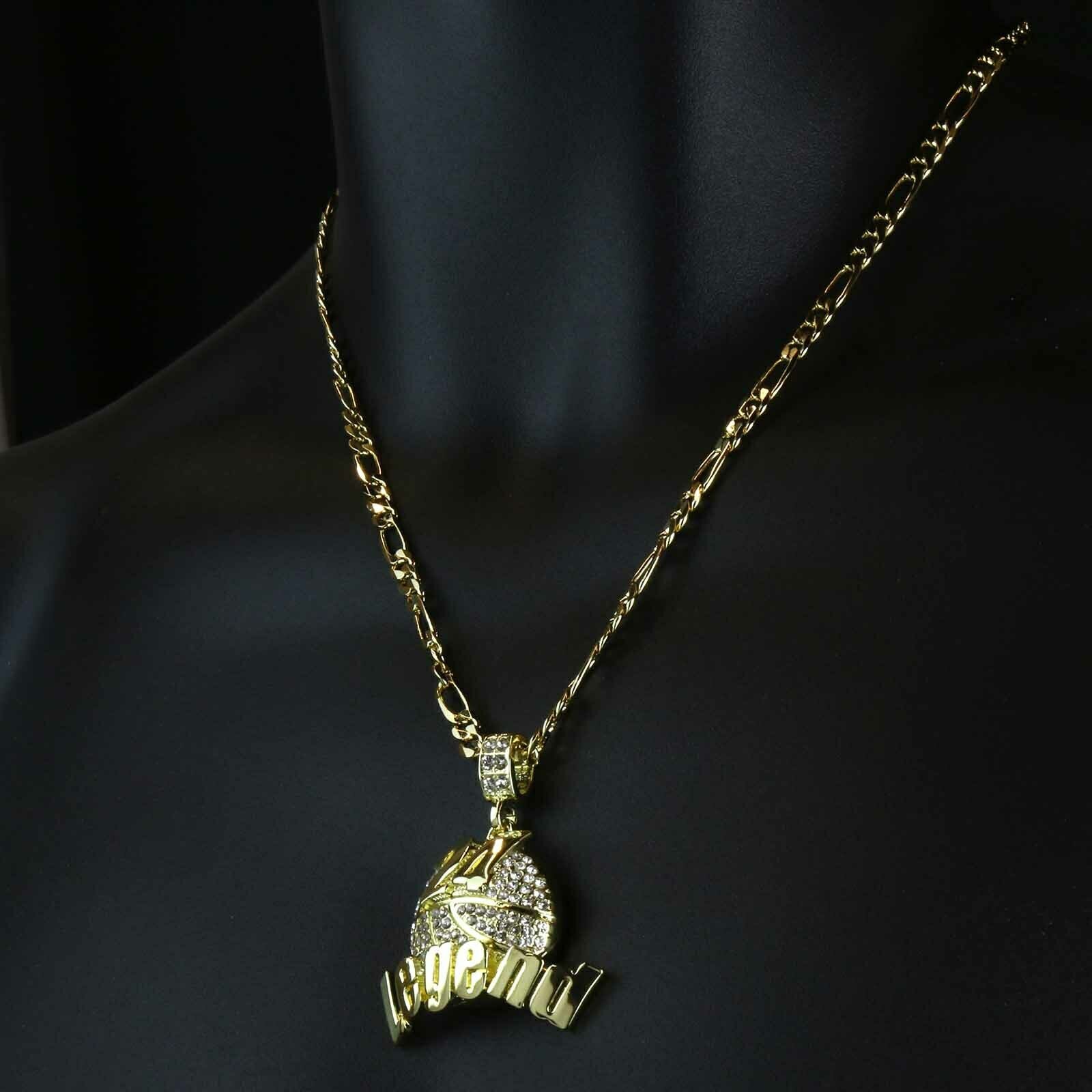 Gold #24 Legend Basketball Pendant with Rope Chain