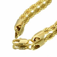 Trap Letters Cz Pendant 24" Rope Chain Hip Hop Style 18k Gold Plated