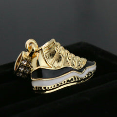 23 & Concord Shoe Pendant Men's Gold Plated 24" Rope Chain Hip-Hop Necklace