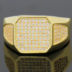 GOLD RECTANGLE SIDE CZ