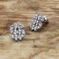 Cz Money Sign SILVER FILLED EARRINGS