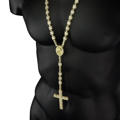 3D ICED OUT  GUADALUPE ROSARY