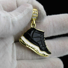 23 & Space Jam Shoe Pendant Men's Gold Plated 24" Rope Chain Hip-Hop Necklace