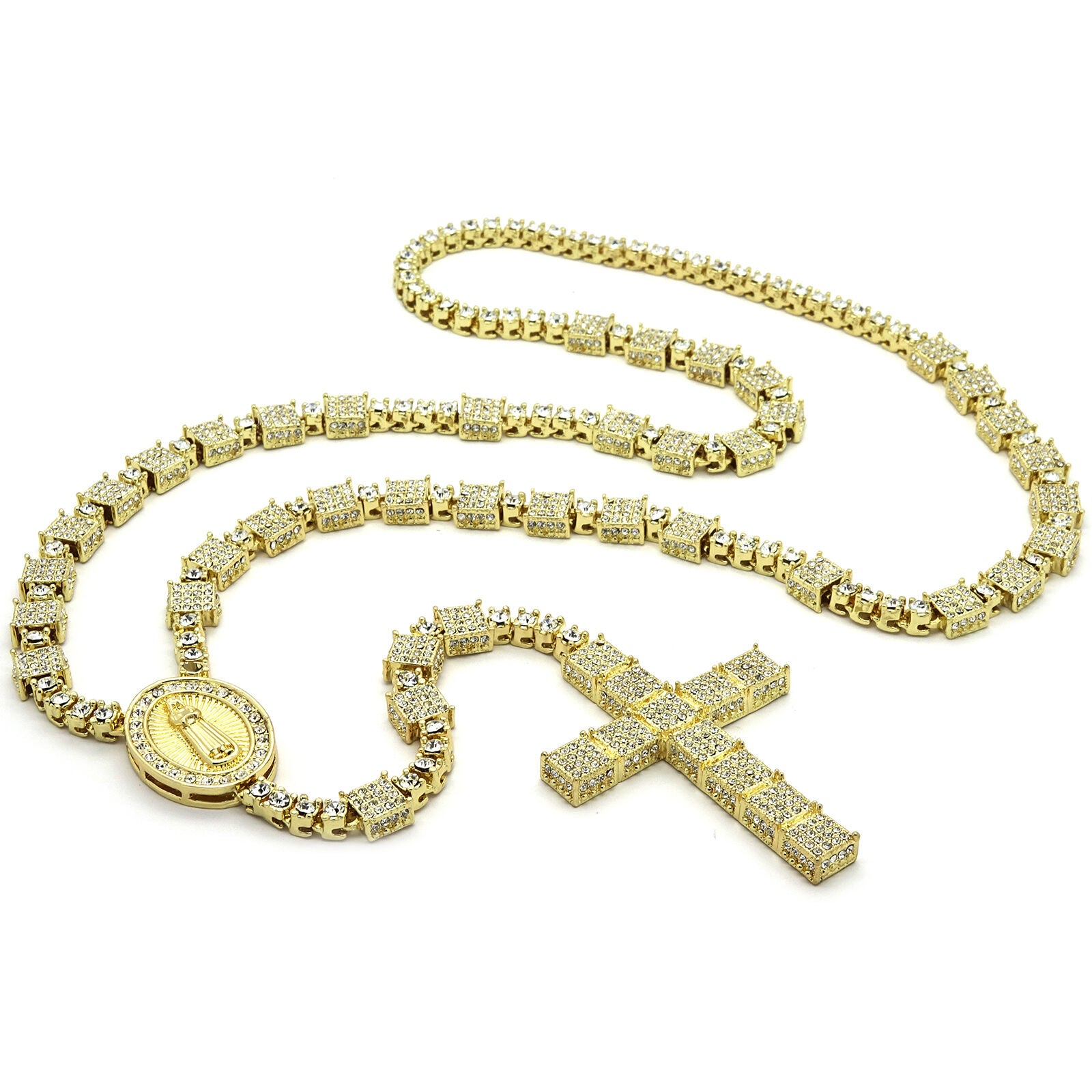 3D ICED OUT  GUADALUPE ROSARY