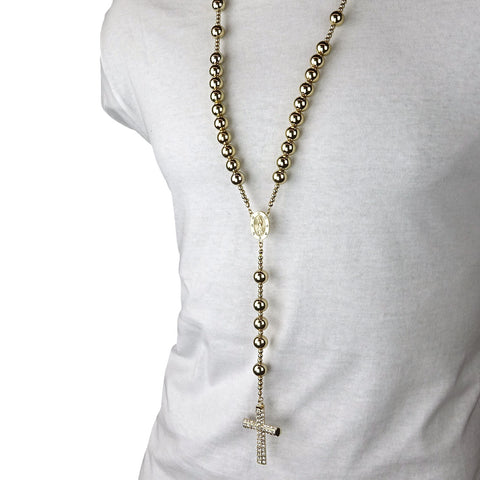 GOLD 15mm  GUADALUPE ROSARY