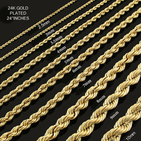 Rope chains 24" Inches All Sizes