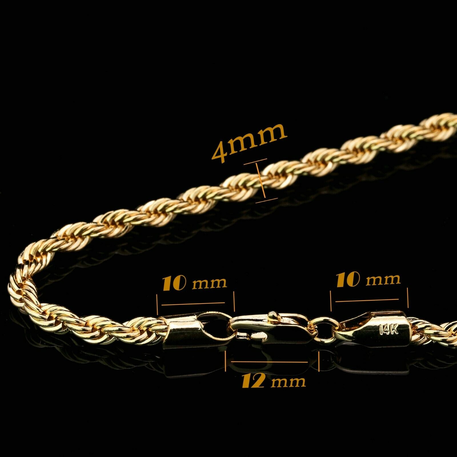 14k Gold Plated Hip-Hop CZ LIT FIRE Pendant 20" Choker Rope Chain Necklace