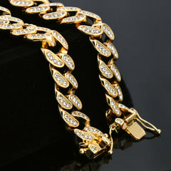 High Fashion Gold Plated 20" Fully Cz Cuban Tennis Chains & West Coast Palm Tree Pendant
