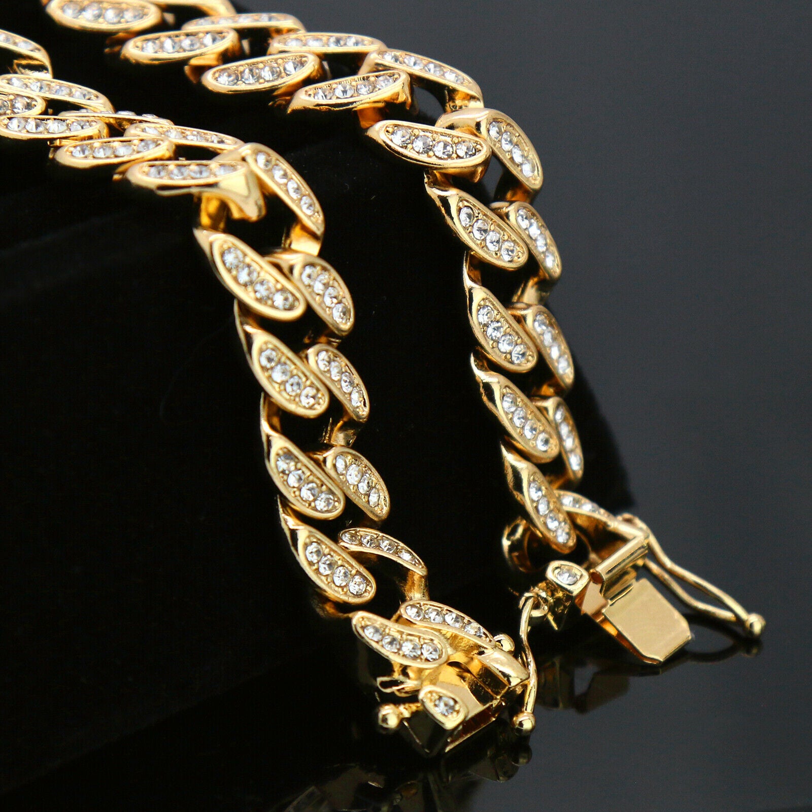 High Fashion Gold Plated 20" Fully Cz Cuban Choker Tennis Chains & Mad Face Dog Pendant