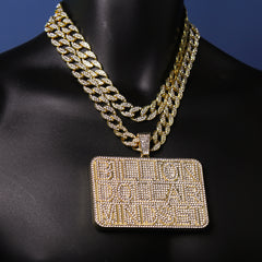 3pc Set Huge XXL Billion Dollar Gold Pt 18,20" Fully Cz Hip Hop Cuban Chain